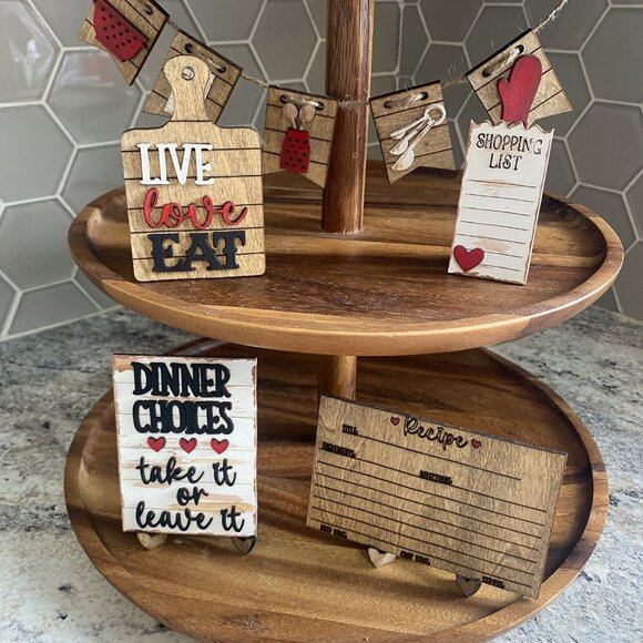 Handmade Tiered Tray Decor - Live Love Eat - Picture 4 of 12